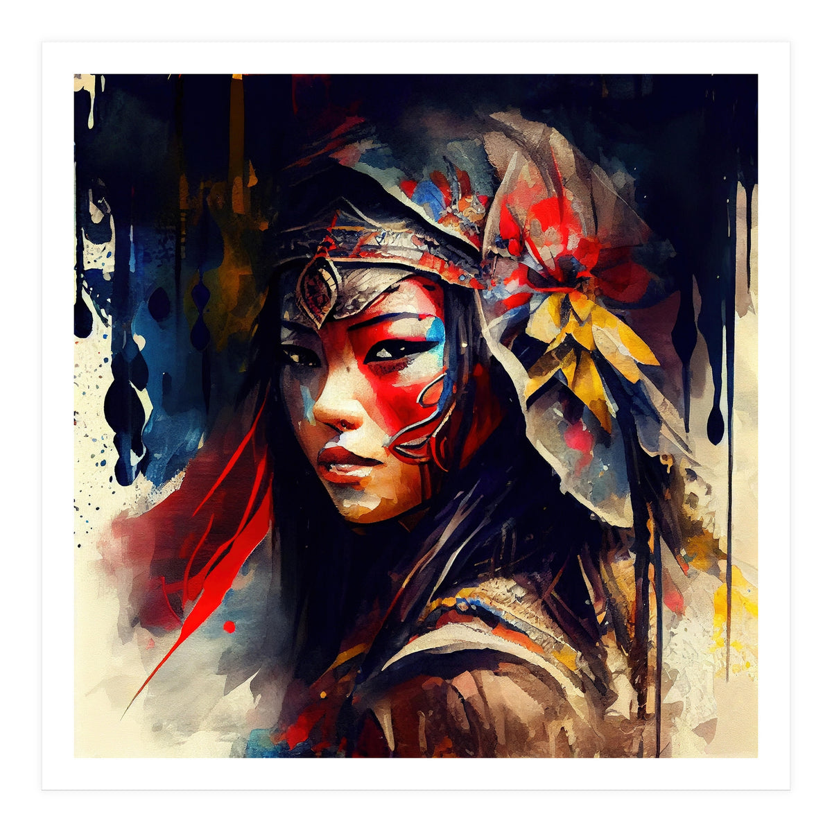 Powerful Asian Warrior Woman #2 (Print Only)