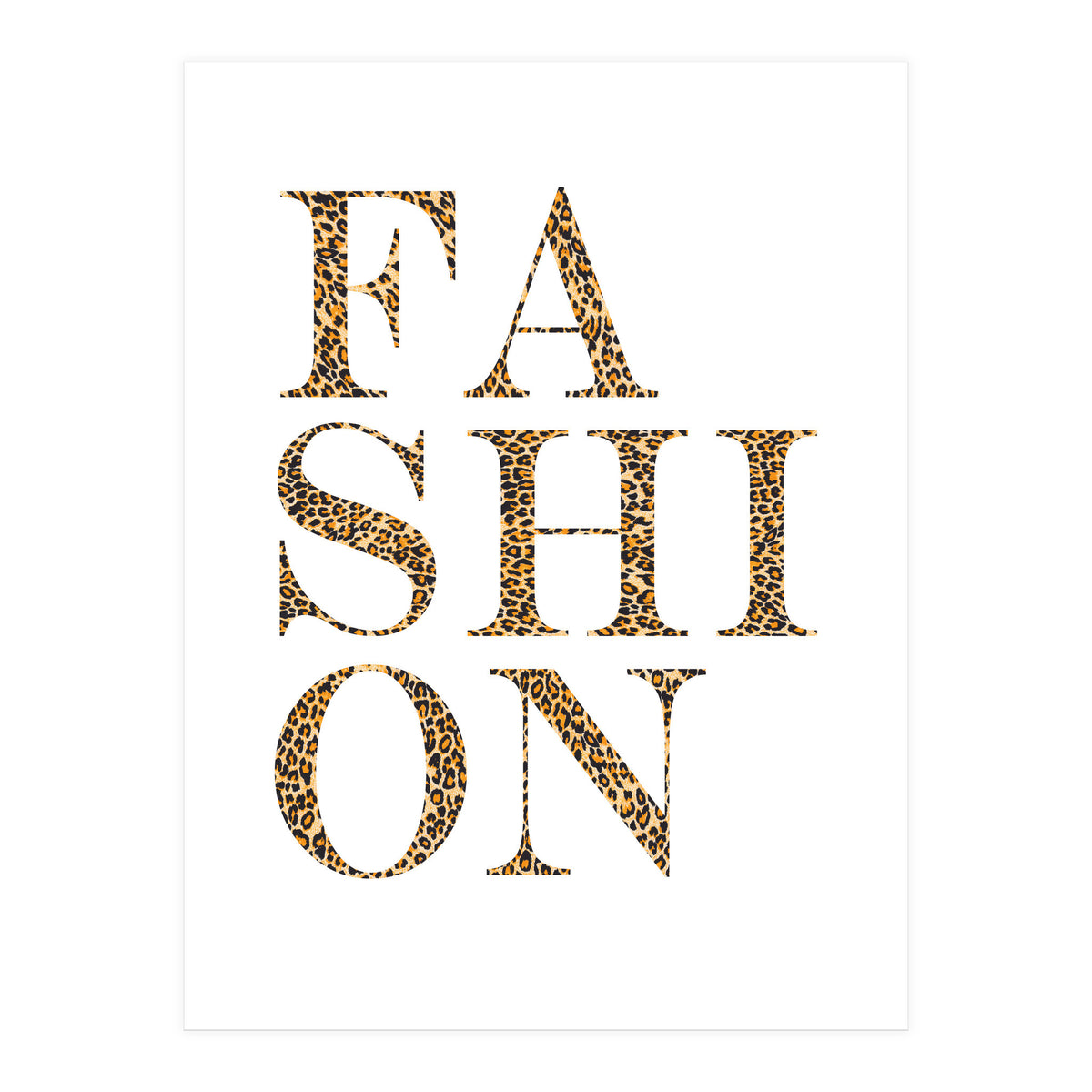 Fashion, Leopard Print Letters, Modern Chic decor (Print Only)