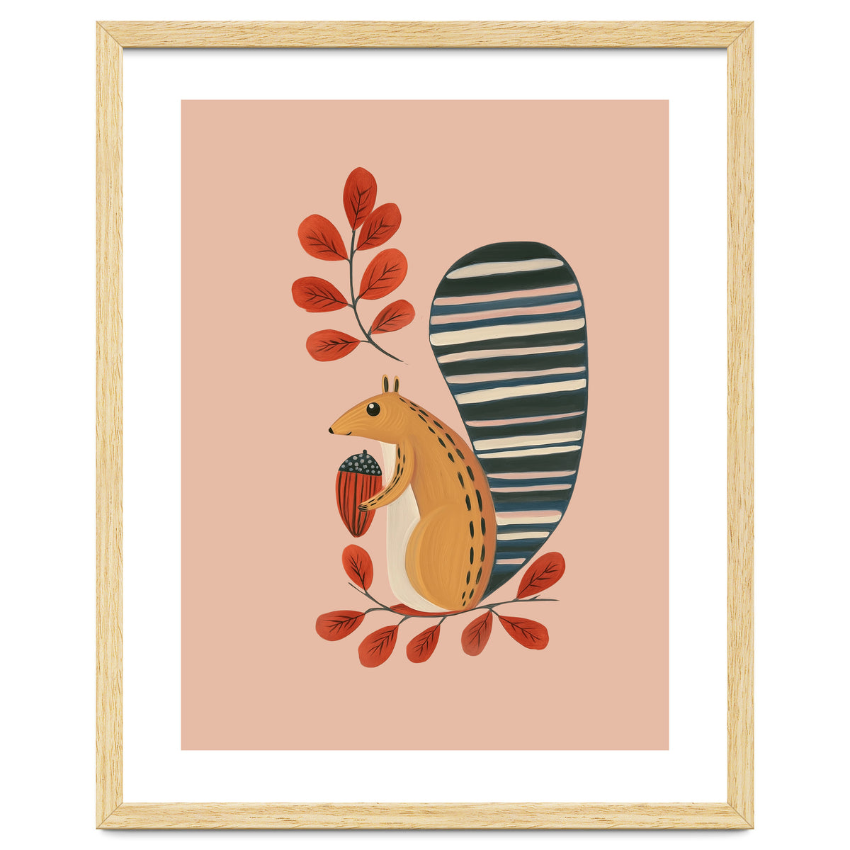 Squirrel In A Pink Autumn