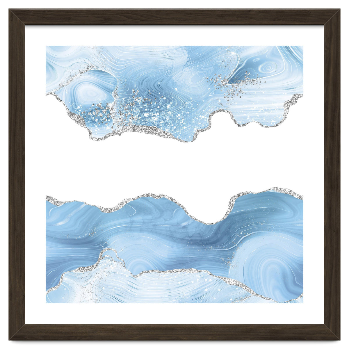 Blue & Silver Agate Glitter Texture 07