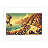 Vintage Coastal Road Journey Poster (Print Only)