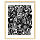 African Tribal, Black & White Abstract Drawing Sketch Line Art, Rustic Botanical Illustration, Bohemian Eclectic Scandinavian Vintage Bold thumbnail