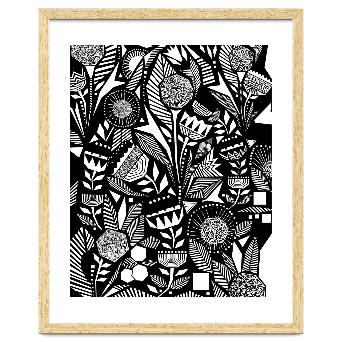 African Tribal, Black & White Abstract Drawing Sketch Line Art, Rustic Botanical Illustration, Bohemian Eclectic Scandinavian Vintage Bold