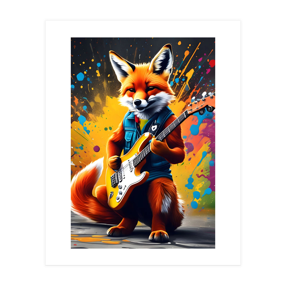 The Fox Plays The Guitar, Graffiti (Print Only)