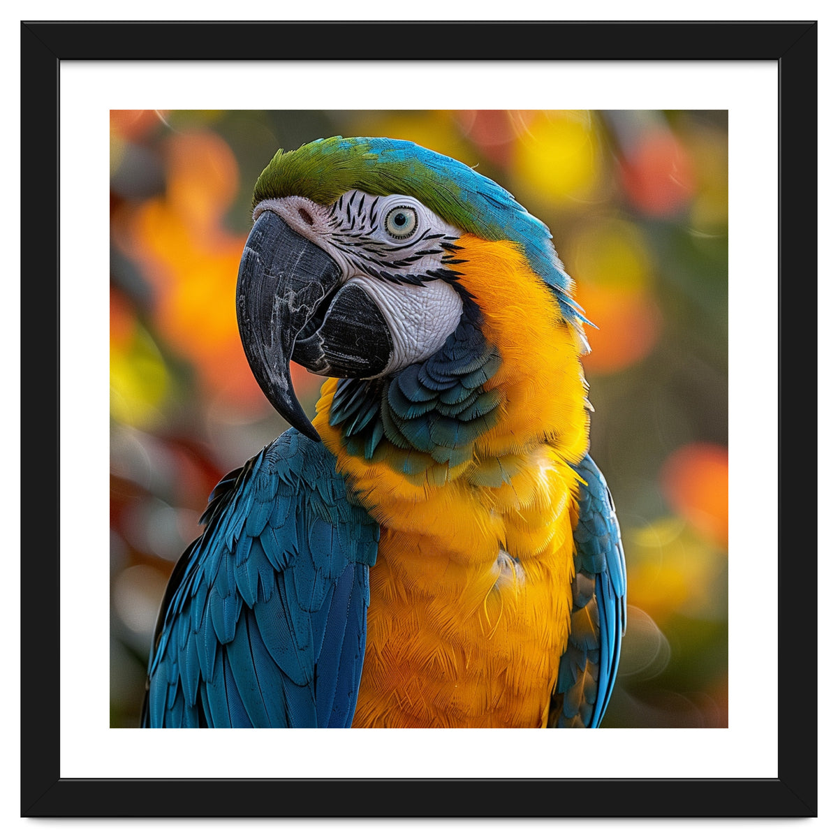 Blue And Gold Macaw Parrot Close Up Portrait