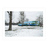 Colorful barn in the snowy ground landscape (Print Only) thumbnail