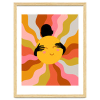 Faith, Sunshine Sunrays Positivity Hope, Embrace Love Rainbow Growth, Vintage Illustration Eclectic Bohemian Colorful Concept