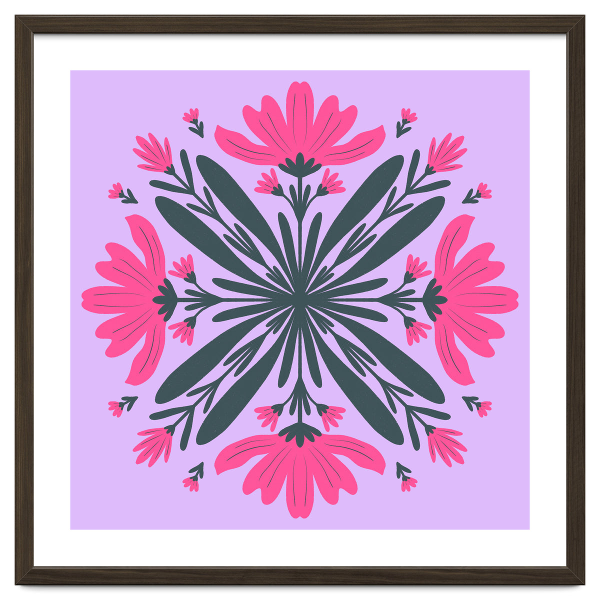 Magenta mandala flowers