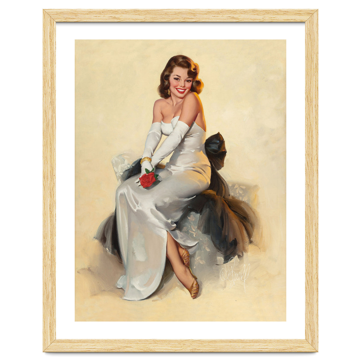 Smiling Young Woman Posing With Flower