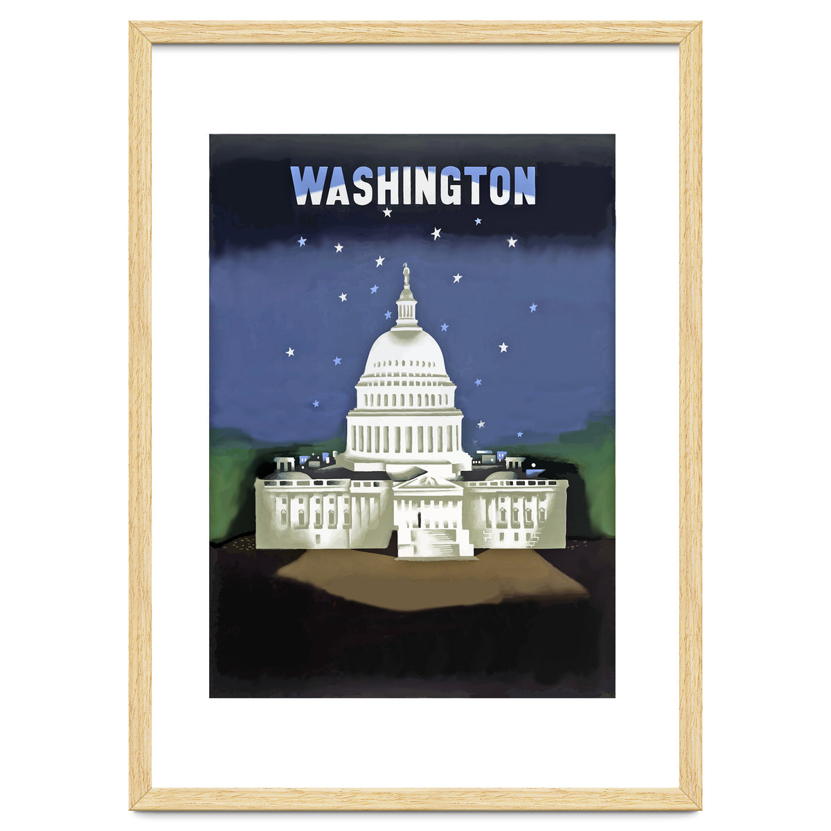 Washington, White House at Night