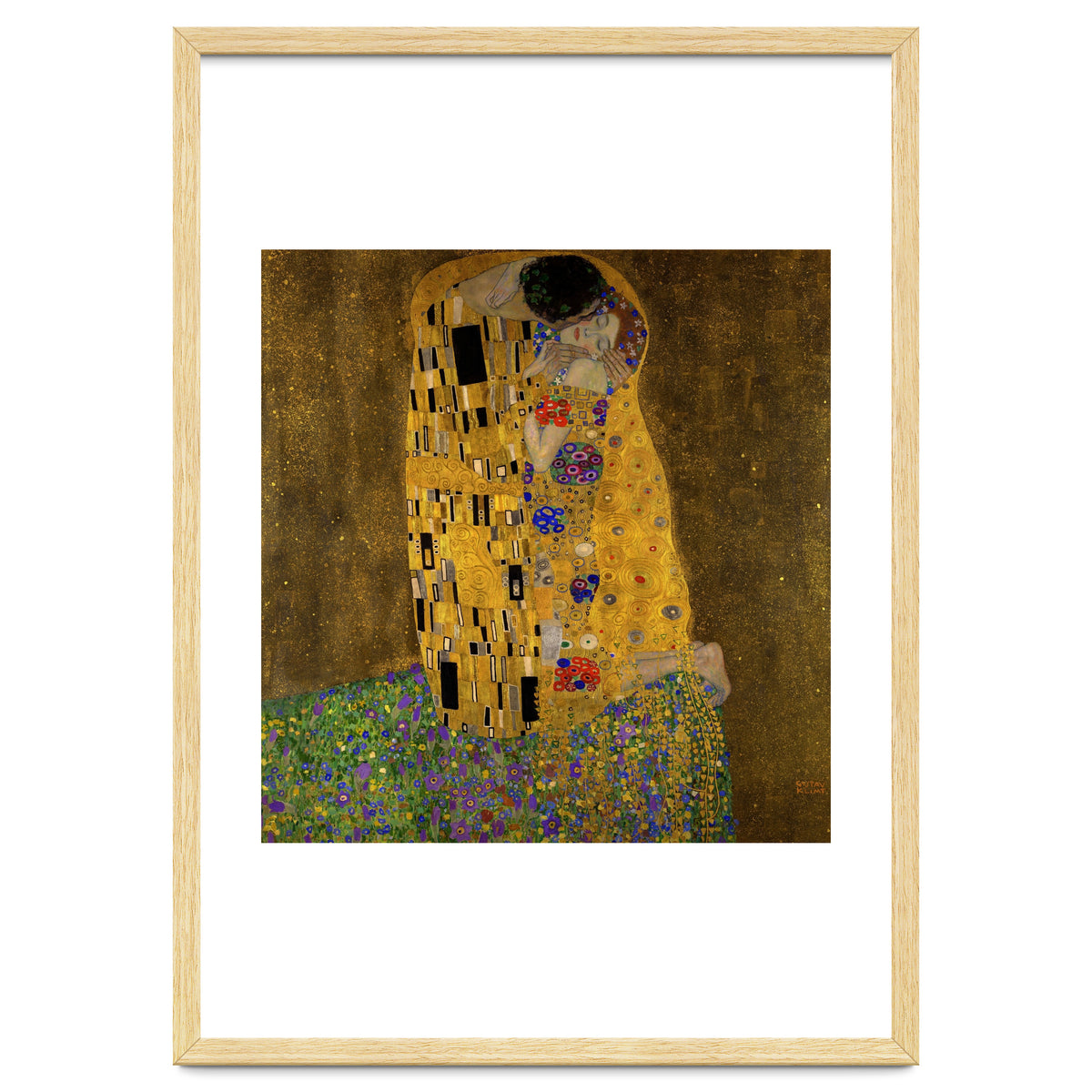 Gustav Klimt The Kiss Gold Romantic Art