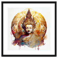 Golden Halo Buddha Portrait