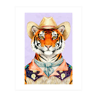 Tiger Portrait in Hat Wild Cowboy Fashion  (Print Only)