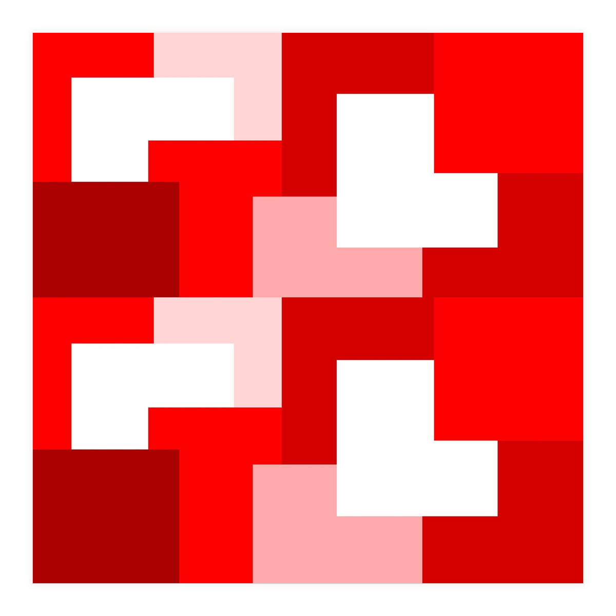 Red Abstract Square Tiles (Print Only)
