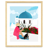 Greek Staycation, Pets Santorini Tropical Summer Travel, Dog White Buildings Architecture Fashion Bohemian thumbnail