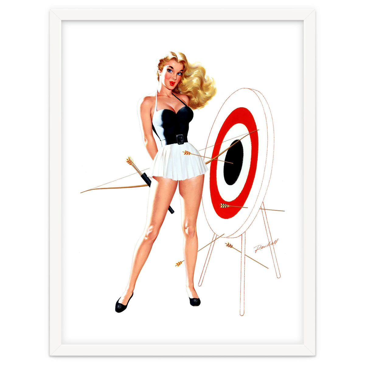 Pinup Girl Posing With Target