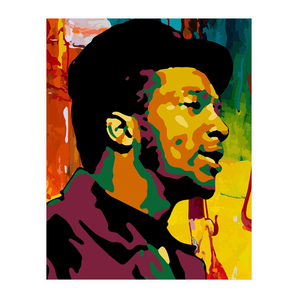 Fred Hampton Colorful Abstract Art (Print Only)