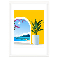 A Peek Ahead, Travel Ocean Beach Sea Tropical, Architecture Arch Boat Summer, Bougainvillea Eclectic Bohemian