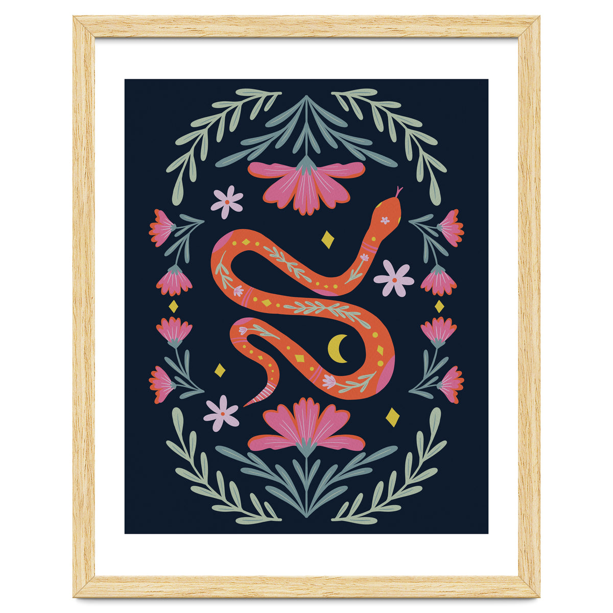 Cute Floral Snake