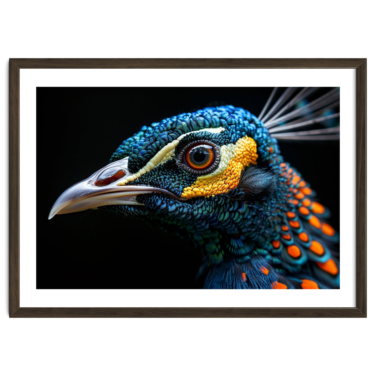 Close Up Of A Peacock Bird Head Eye
