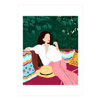 Bohemian Soul, Modern Boho Woman Decor Self Love, Self Care Portrait Fashion Patio Style Garden (Print Only)
