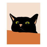 The Curious Cat, Black Cat, Funny Pets, Kitten, Cute Animals, Bohemian Eclectic Painting (Print Only) thumbnail