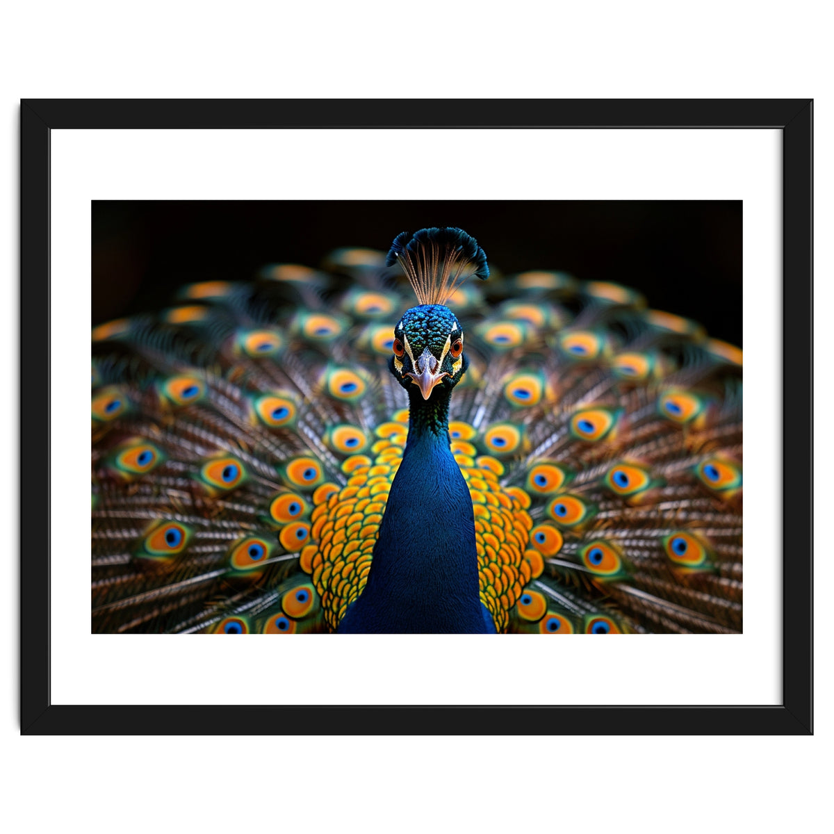 Close Up Peacock Displaying Its Feathers