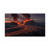 Volcanic Fury: Erupting Mountain Landscape (Print Only)