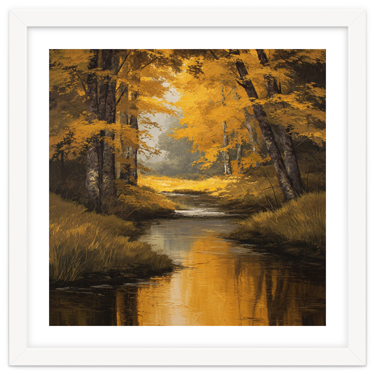 Golden Autumn Forest River