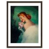 Portrait Of A Pinup Bride In White Dress And A Flower Boukuet thumbnail