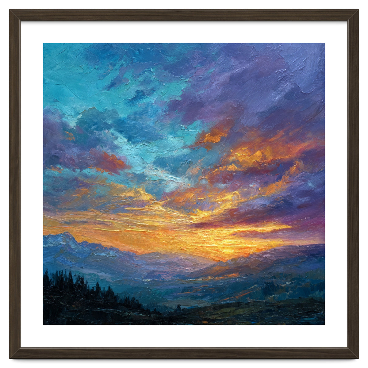 Ethereal Alpine Sunset Over Distant Peaks