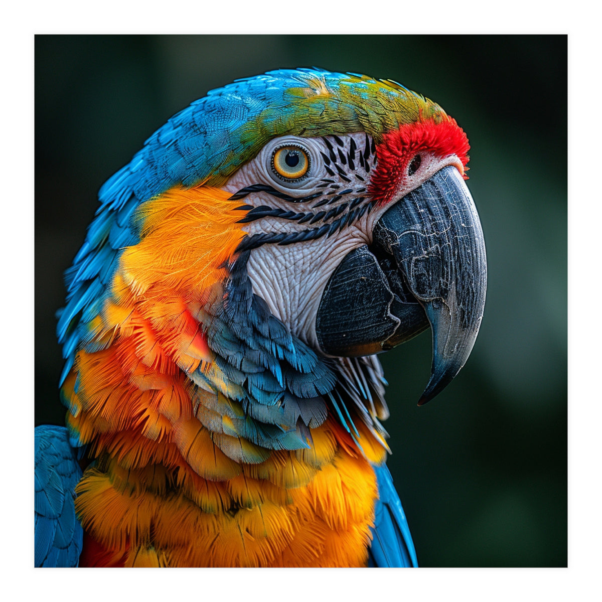 Close Up Of A Colorful Macaw Parrot (Print Only)