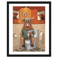 Highland Cow On The Toilet