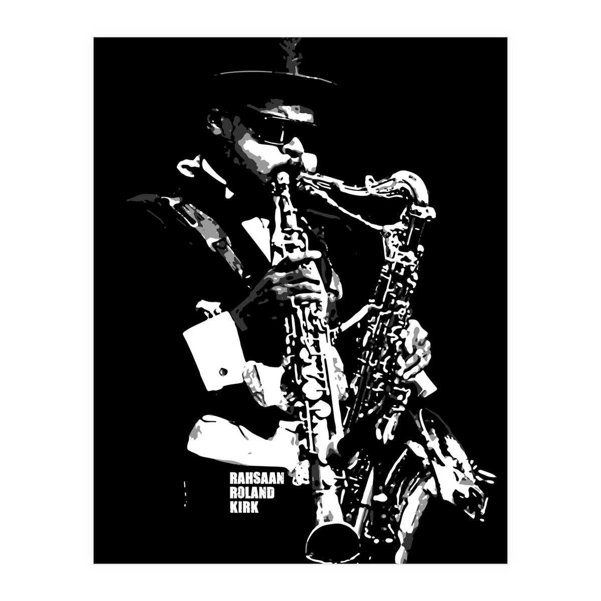 Rahsaan Roland Kirk American Jazz Multi-Instrumentalist (Print Only)
