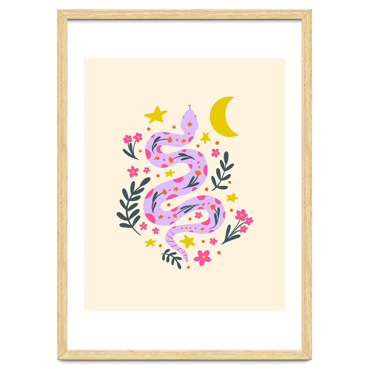 Lunar Snake  - lavander and cream