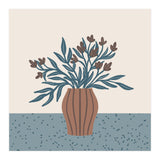 Brown Flowers in a Vase – Minimalist Floral Still Life (Print Only) thumbnail