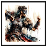 Viking Warrior Woman Watercolor Portrait thumbnail