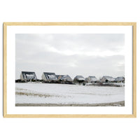 Snow covered houses on the hill