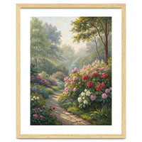 Sunlit Spring Garden Path Oil Painting