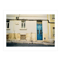 Lisbon Blue door on the street (Print Only)