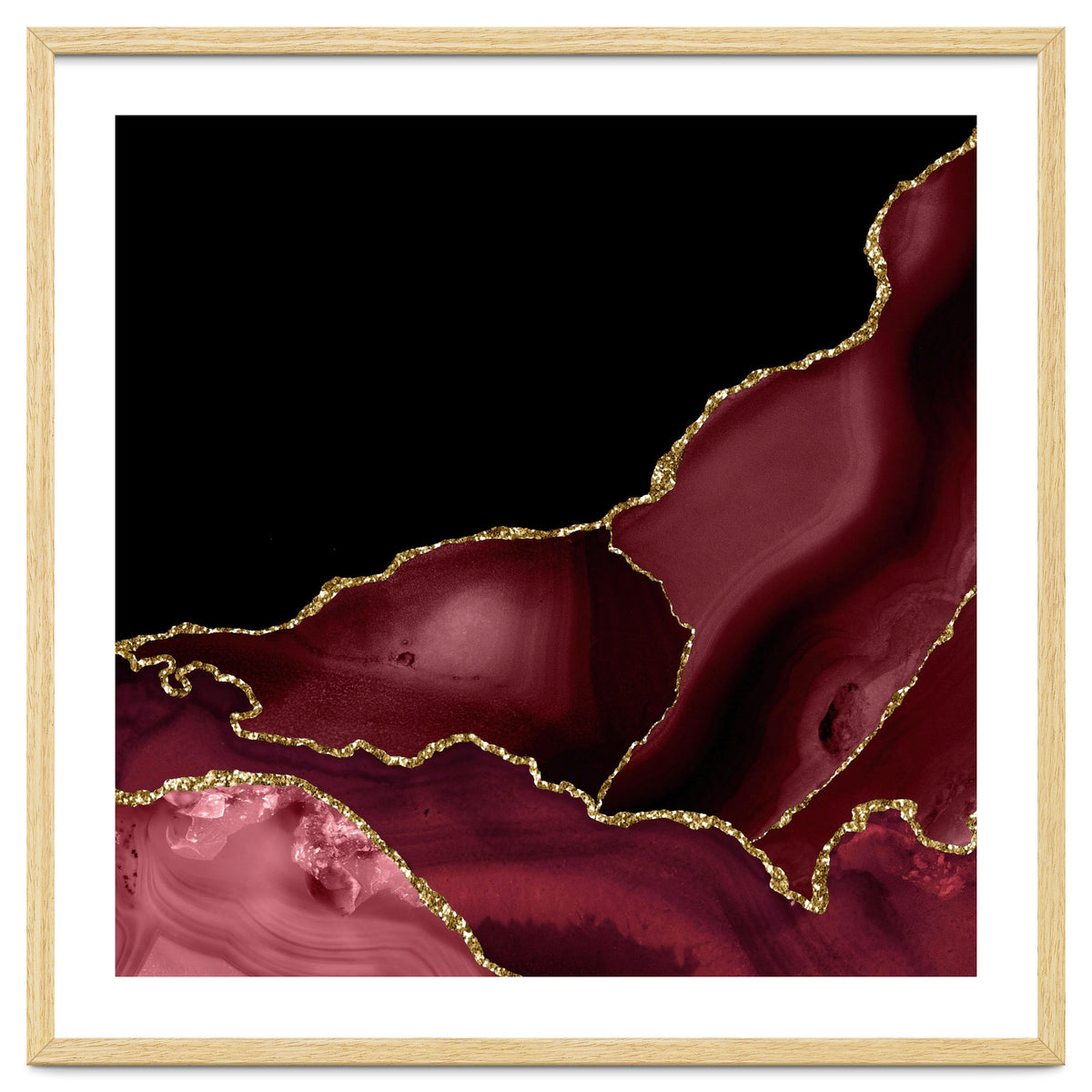 Burgundy & Gold Agate Texture 03
