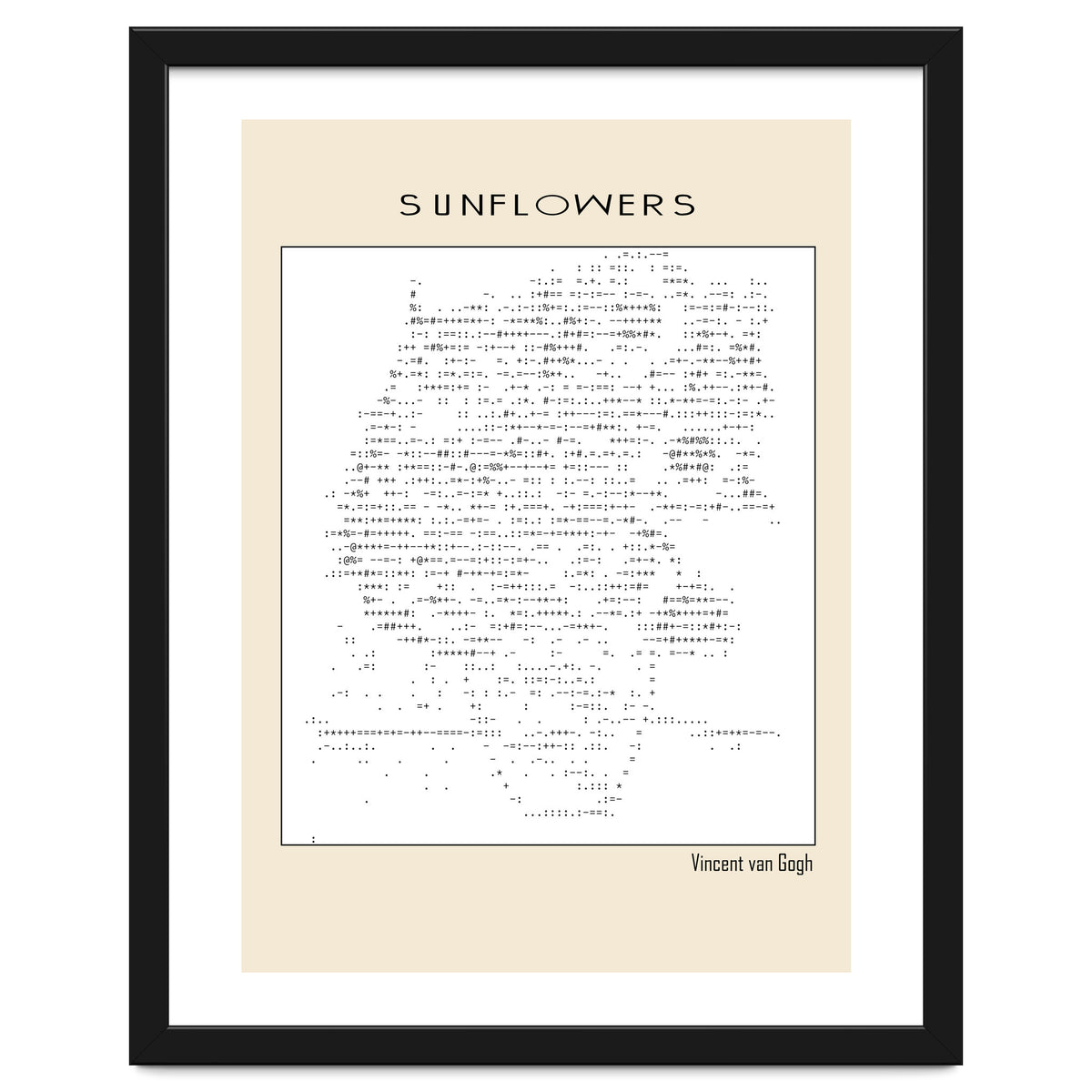 Sunflowers – Vincent van Gogh (1888) (ascii art)