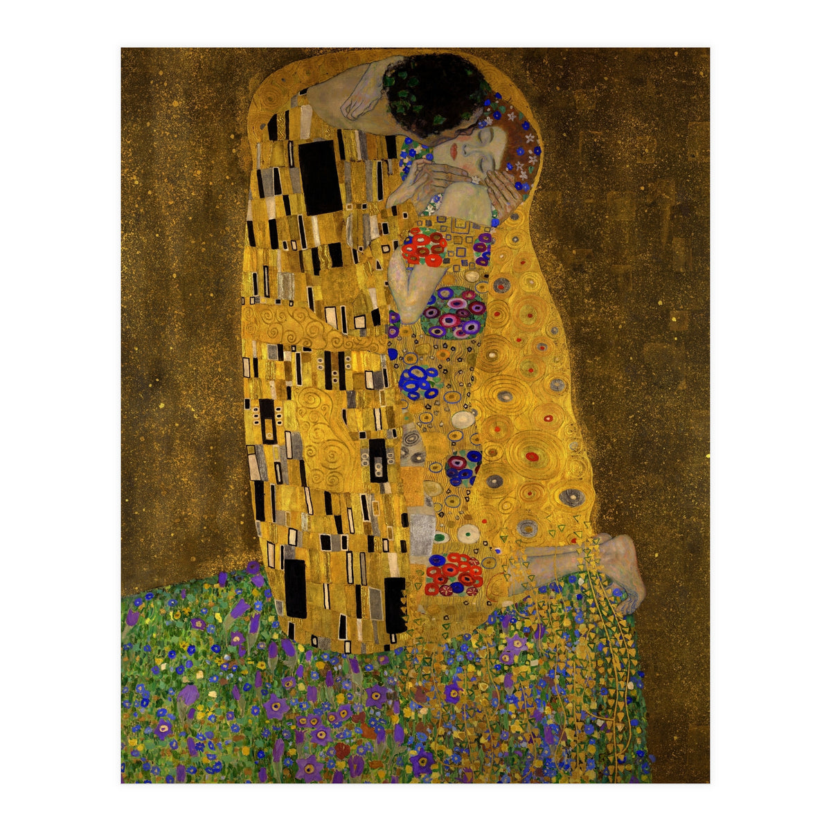 Gustav Klimt The Kiss Gold Romantic Art (Print Only)