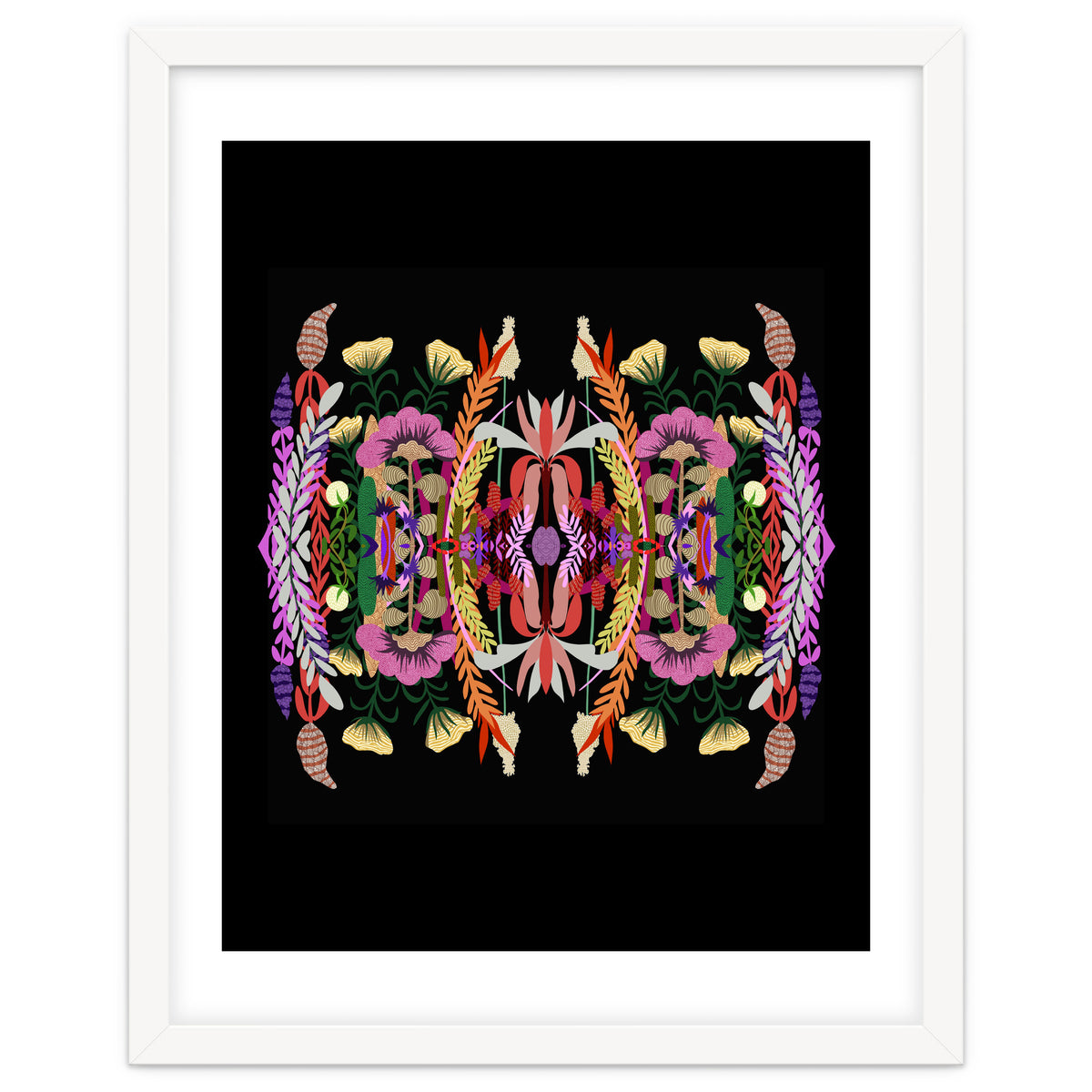 The Butterfly Effect Series 01, Paint Blot Mirror Colorful, Symmetrical Graphic, Eclectic Mandala