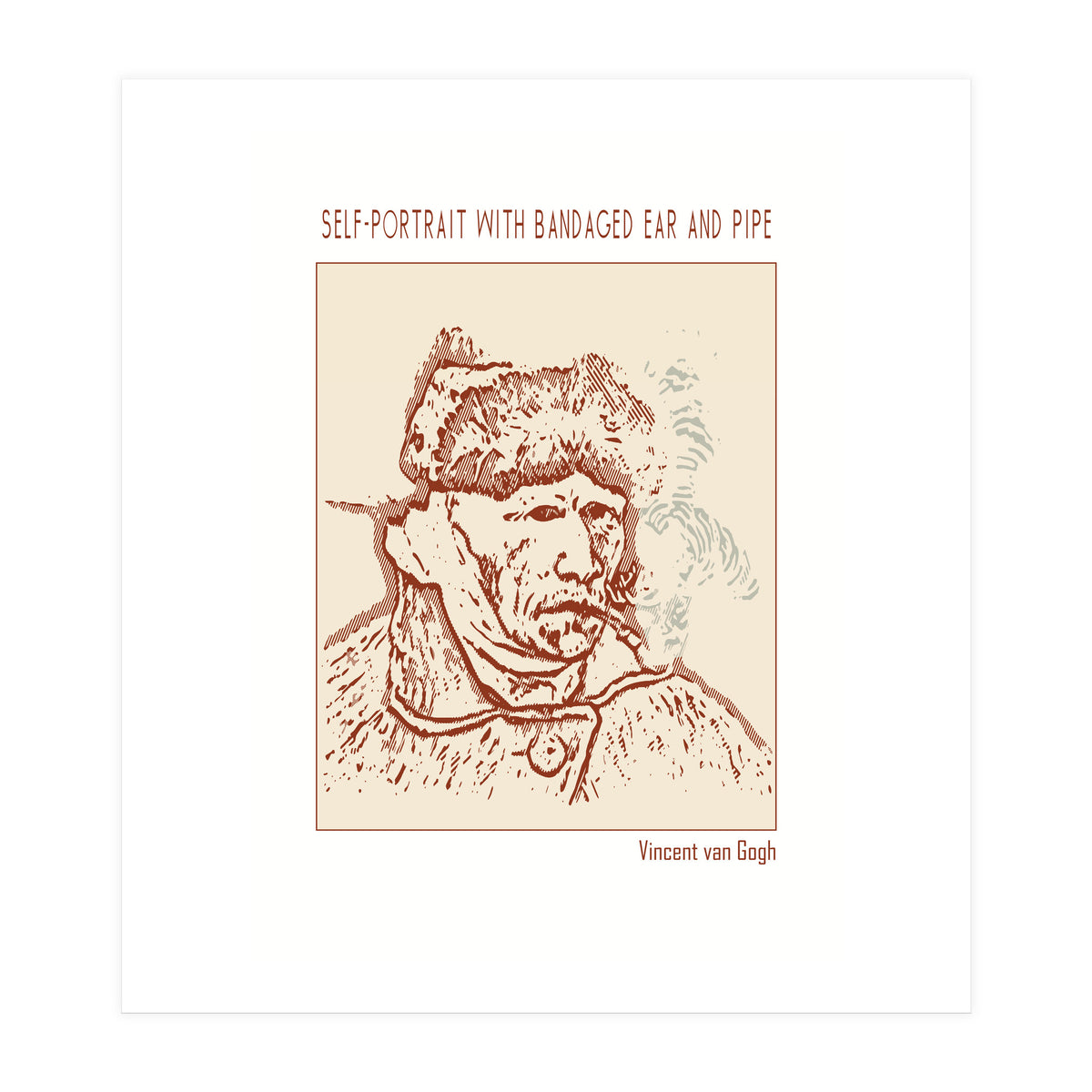 Self Portrait With Bandaged Ear And Pipe – Vincent Van Gogh (Print Only)
