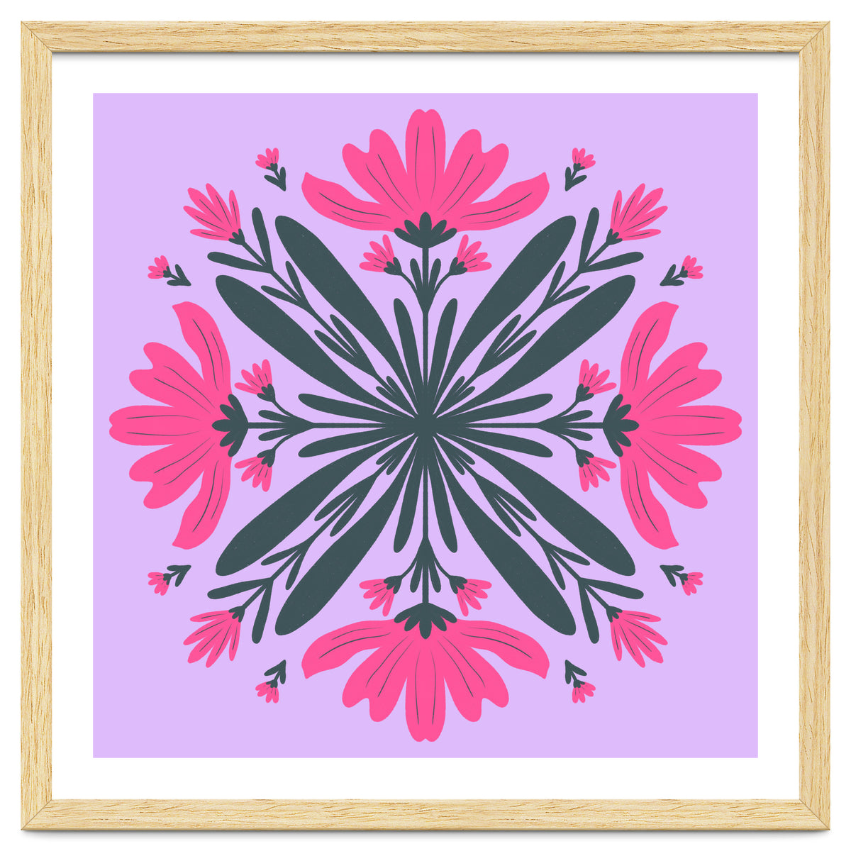 Magenta mandala flowers