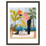 Saturday Afternoon | Cat Mom Pets Photography | Animals Kitten Picnic Watercolor Painting thumbnail