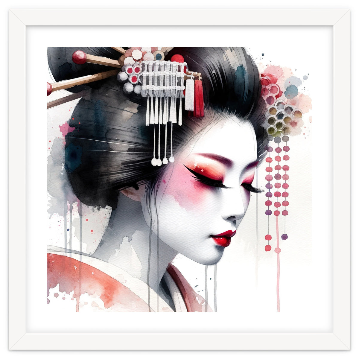 Crimson Kanzashi Modern Geisha