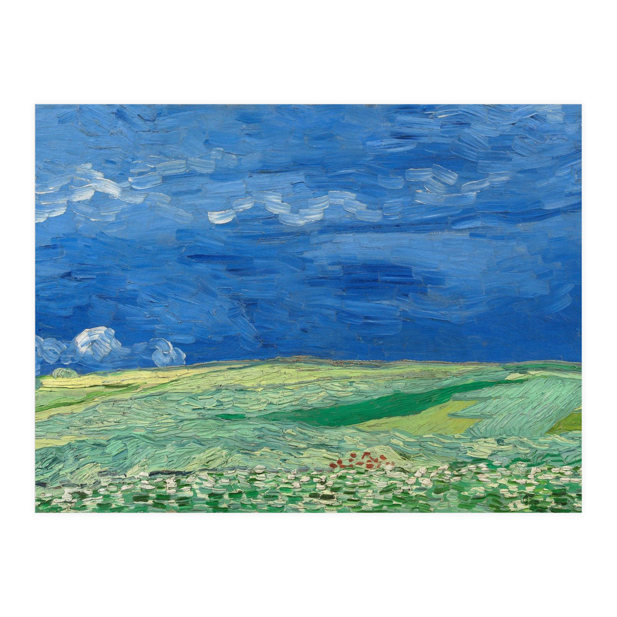 Wheatfield under Thunderclouds. Date: July 1890, Auvers-sur-Oise. Dimensions: 50.4 cm x 101.3 cm,... (Print Only)