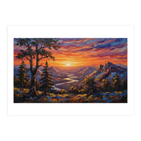 Sunset Over the Valley Peaks (Print Only)